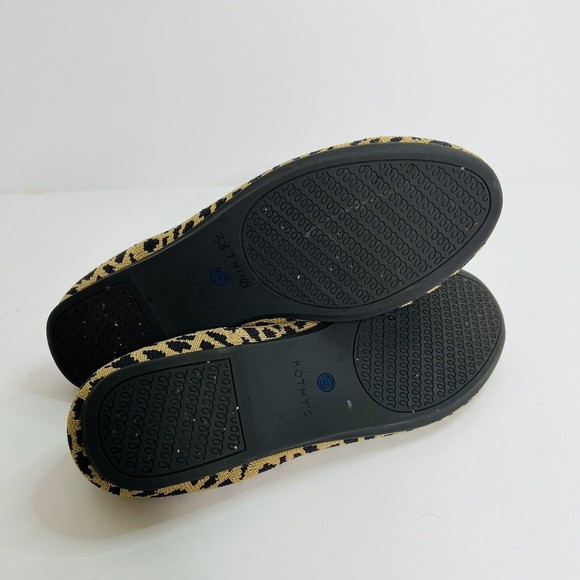 Rothy’s Cheetah Print Round Toe Everyday Flats Loafers 9.5 Tan Beige Black Spots - Picture 9 of 9